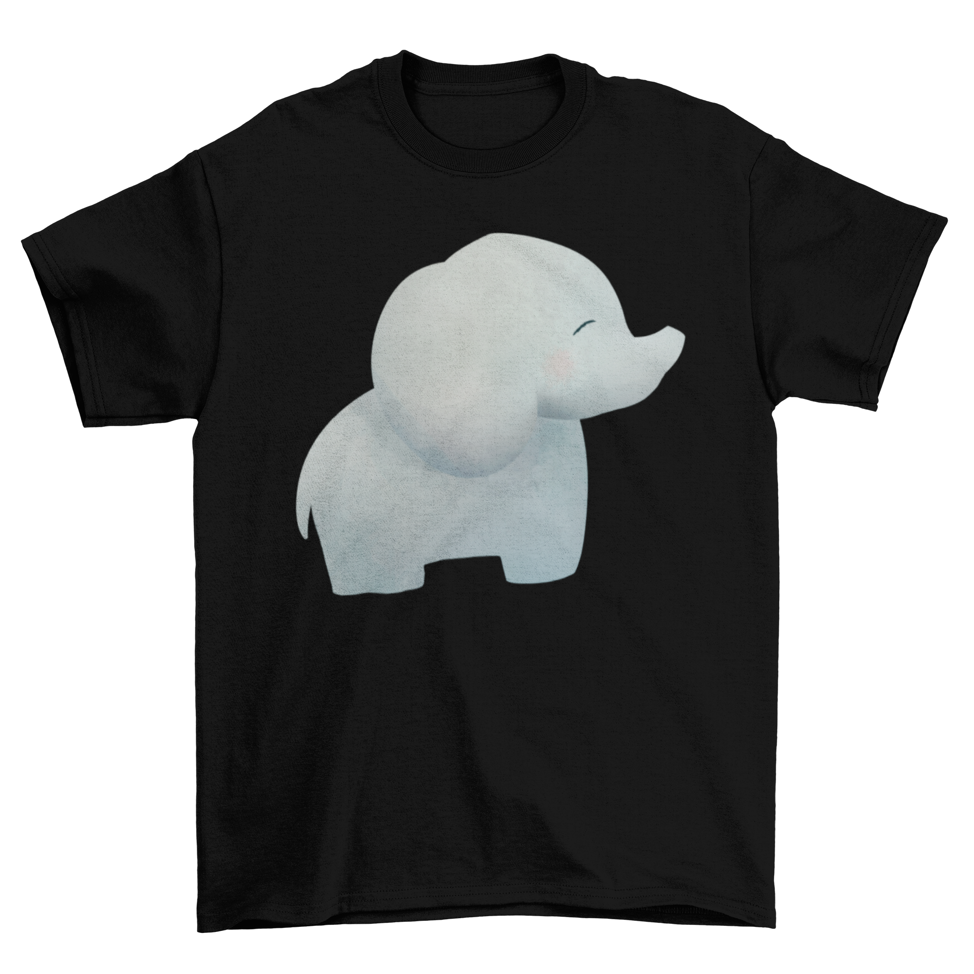 A soft cotton T-shirt featuring a cute elephant graphic, perfect for casual wear.