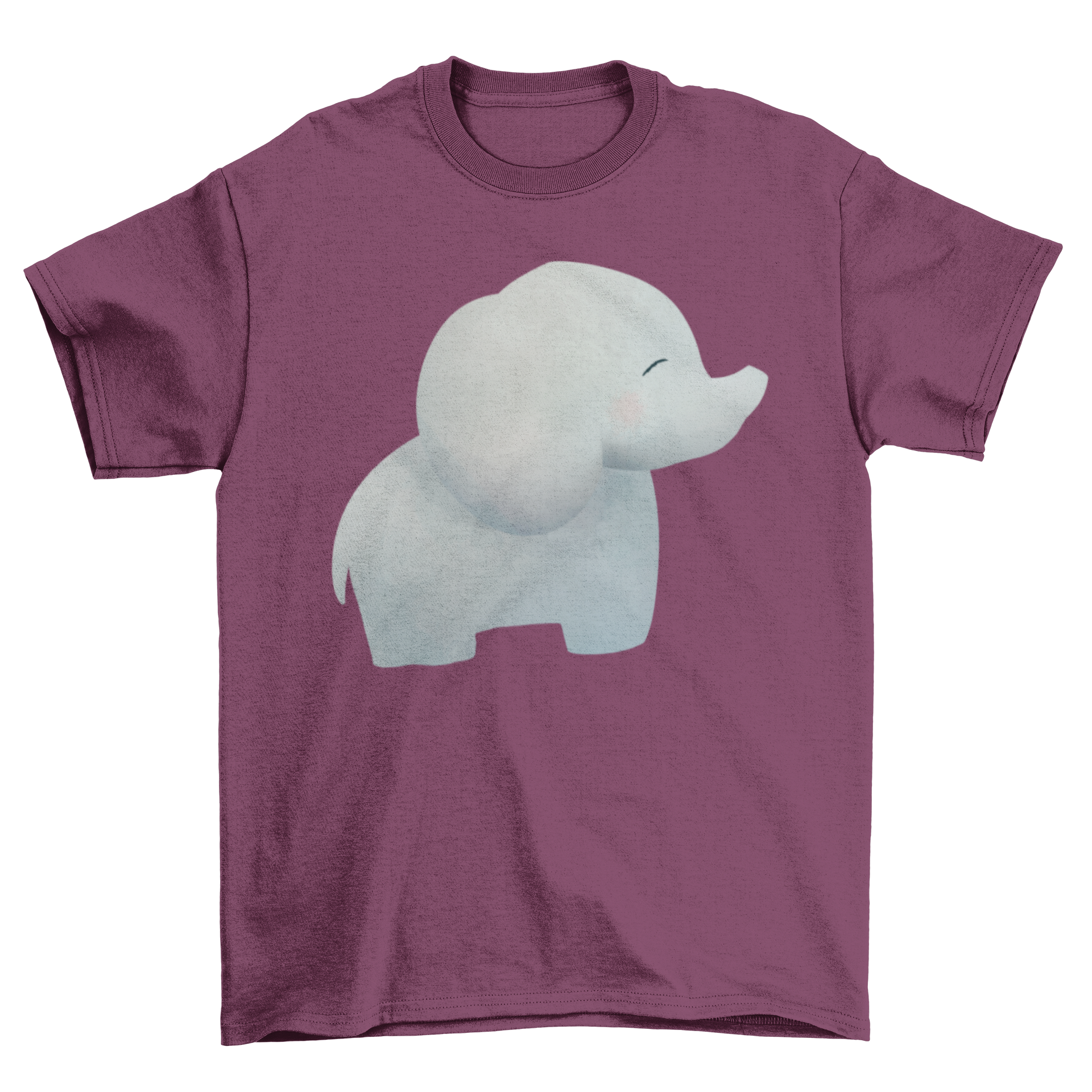 A soft cotton T-shirt featuring a cute elephant graphic, perfect for casual wear.