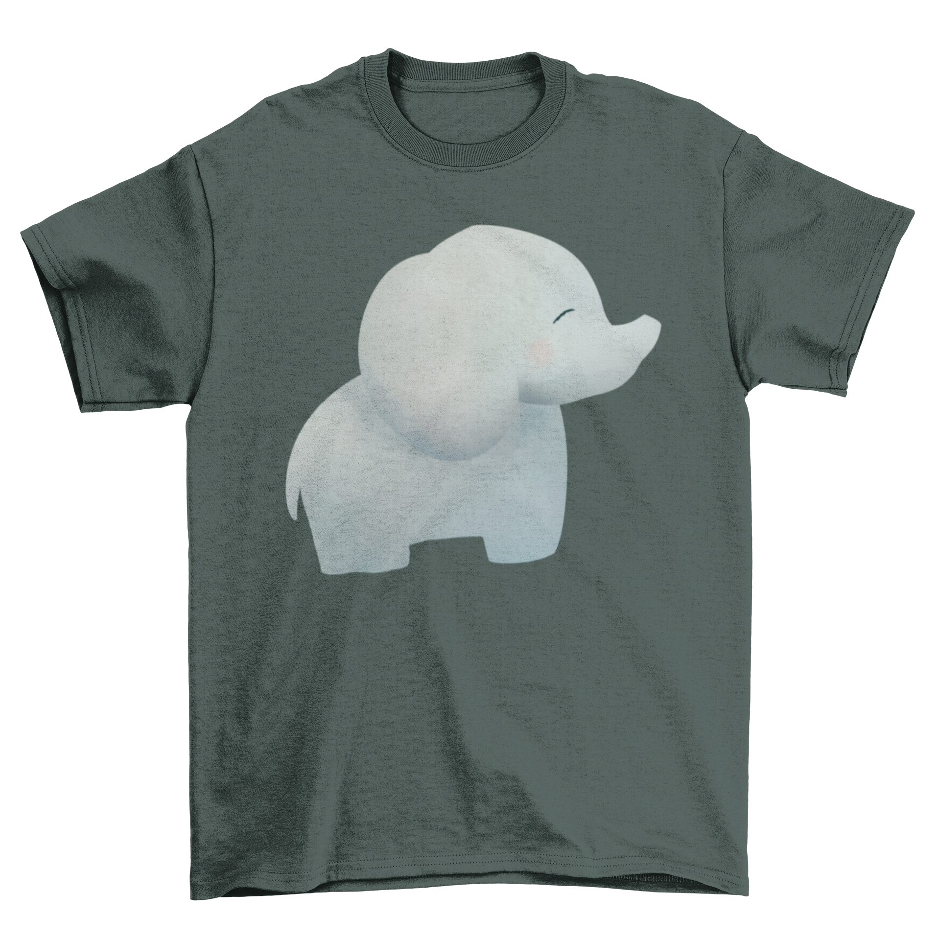 A soft cotton T-shirt featuring a cute elephant graphic, perfect for casual wear.