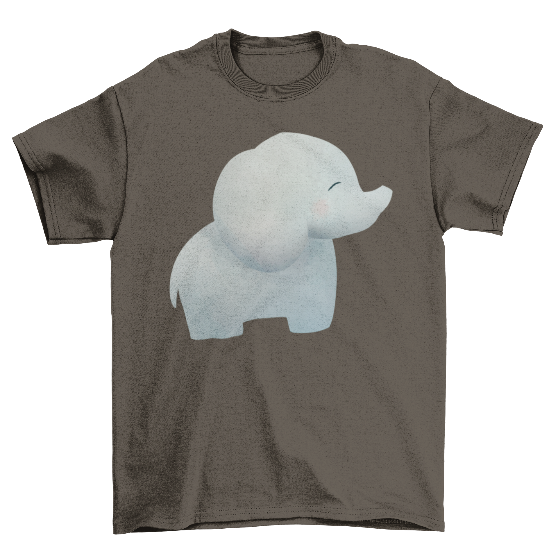 A soft cotton T-shirt featuring a cute elephant graphic, perfect for casual wear.