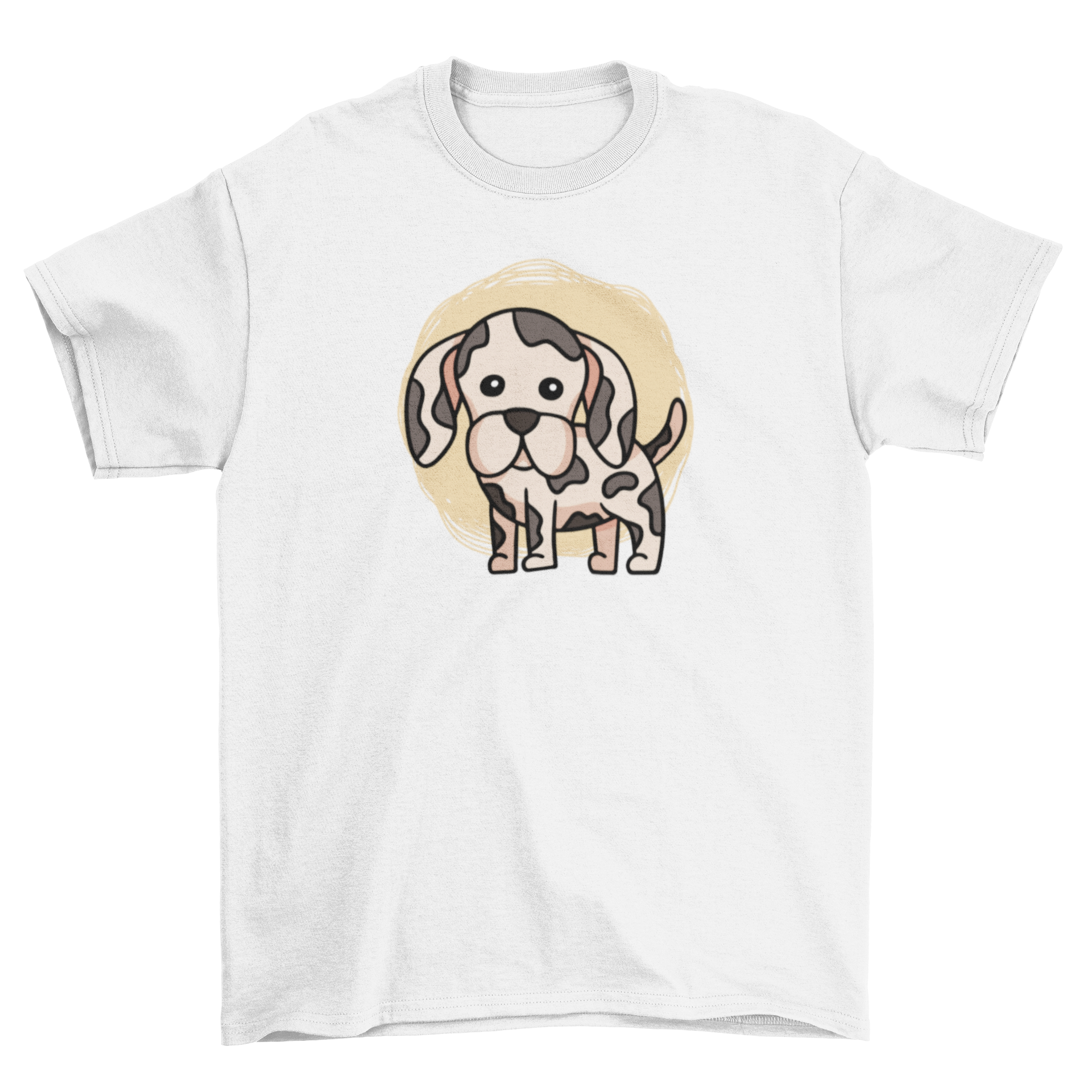 Cute Great Dane puppy design on a soft t-shirt, perfect for dog lovers.