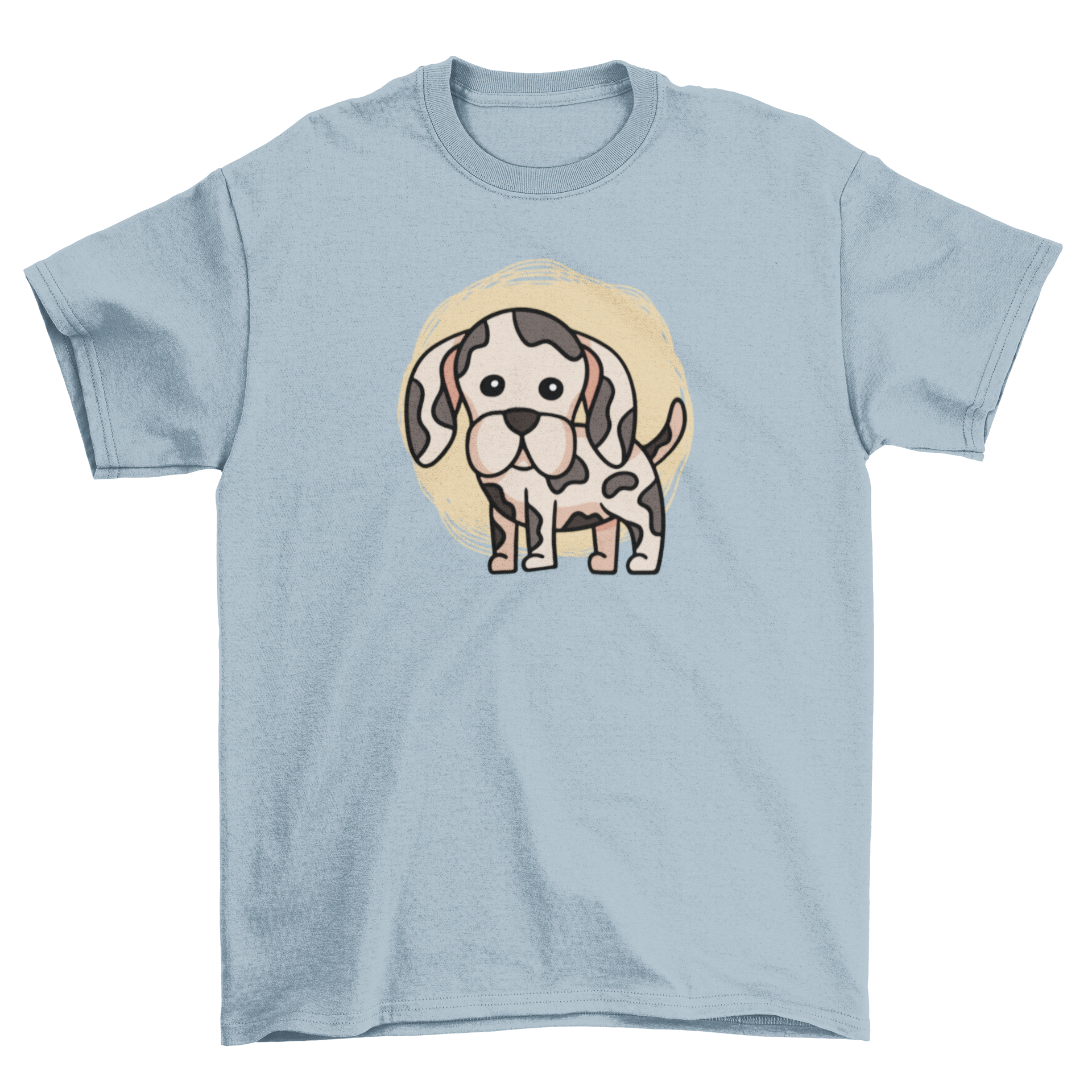 Cute Great Dane puppy design on a soft t-shirt, perfect for dog lovers.