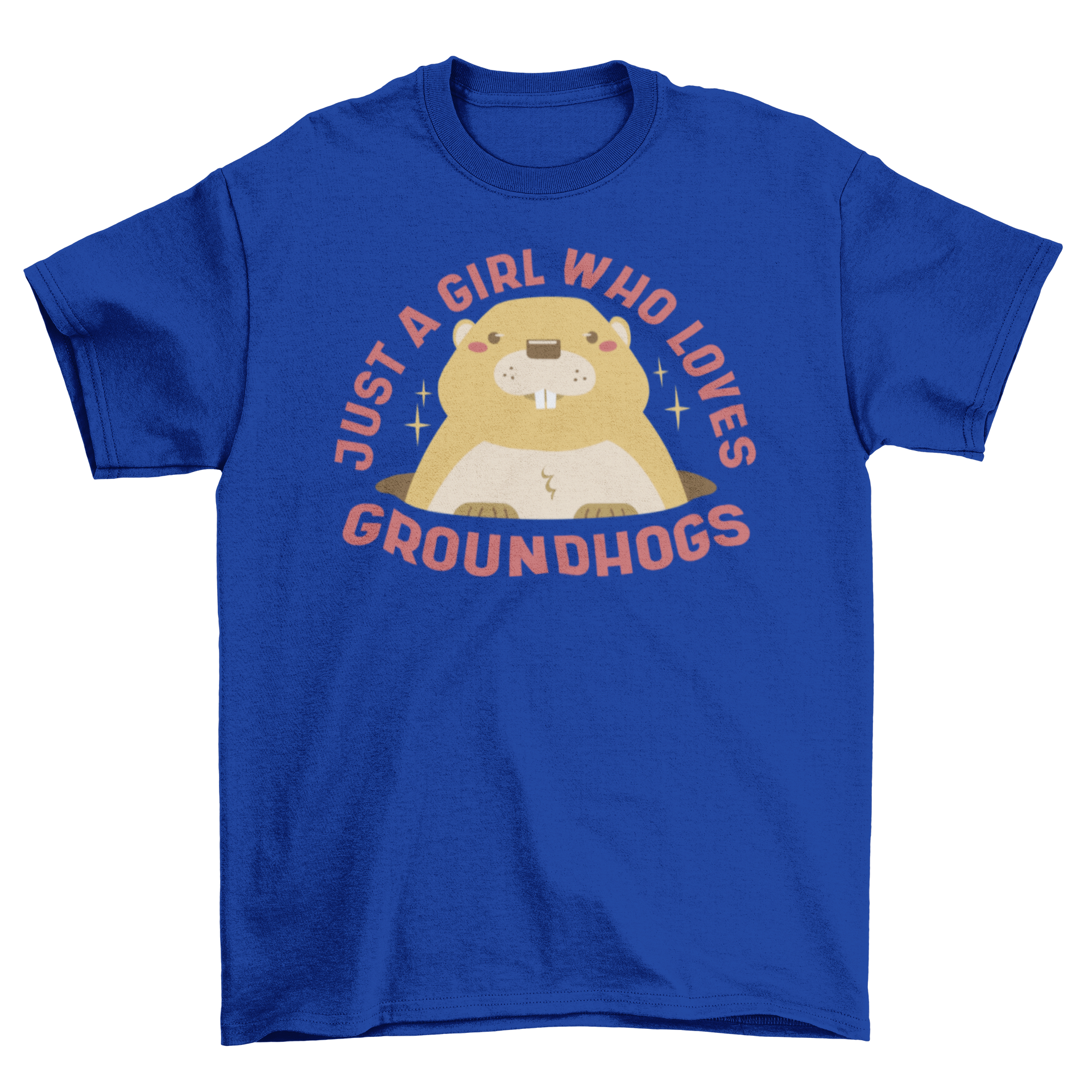 Cute groundhog graphic t-shirt with a quote about groundhogs.