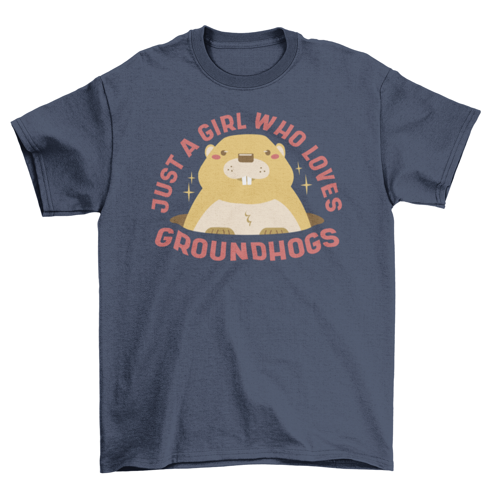 Cute groundhog graphic t-shirt with a quote about groundhogs.