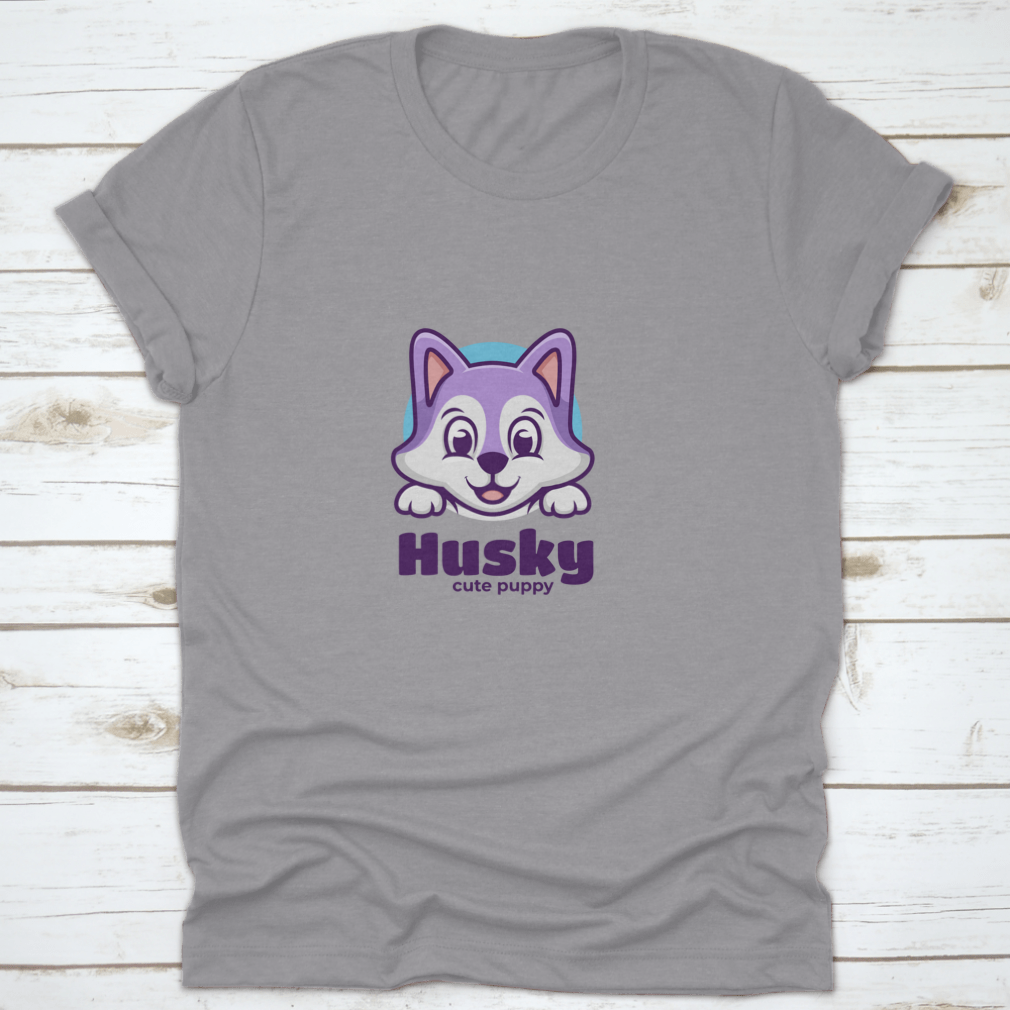 A cute kawaii illustration of a husky puppy, showcasing its playful and adorable features, perfect for graphic design and print.