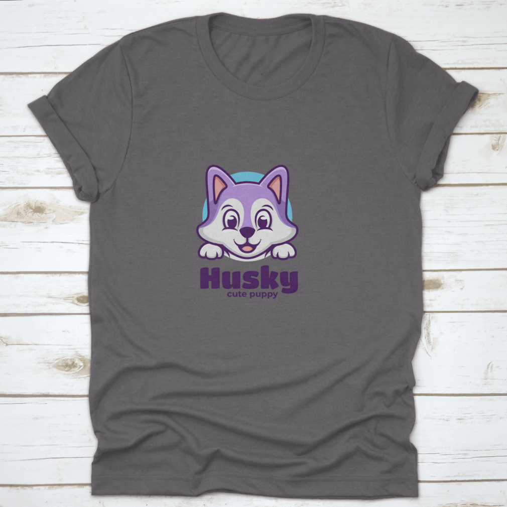 A cute kawaii illustration of a husky puppy, showcasing its playful and adorable features, perfect for graphic design and print.