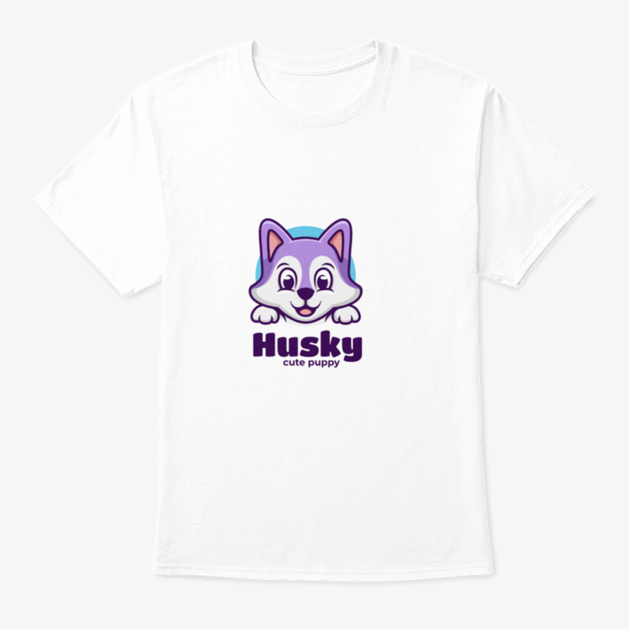 A cute kawaii illustration of a husky puppy, showcasing its playful and adorable features, perfect for graphic design and print.