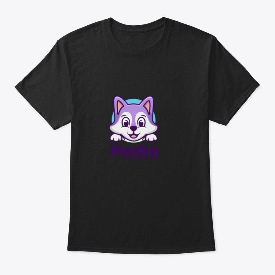 A cute kawaii illustration of a husky puppy, showcasing its playful and adorable features, perfect for graphic design and print.