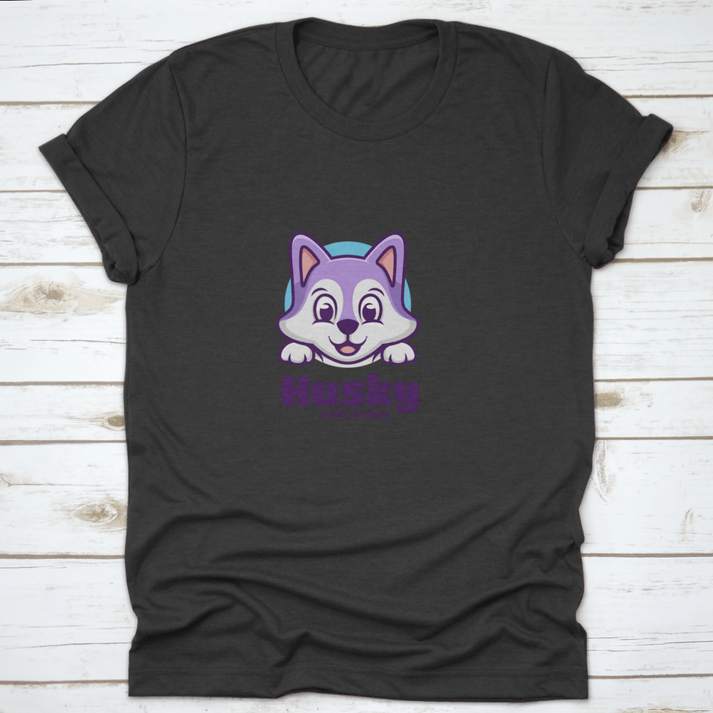A cute kawaii illustration of a husky puppy, showcasing its playful and adorable features, perfect for graphic design and print.