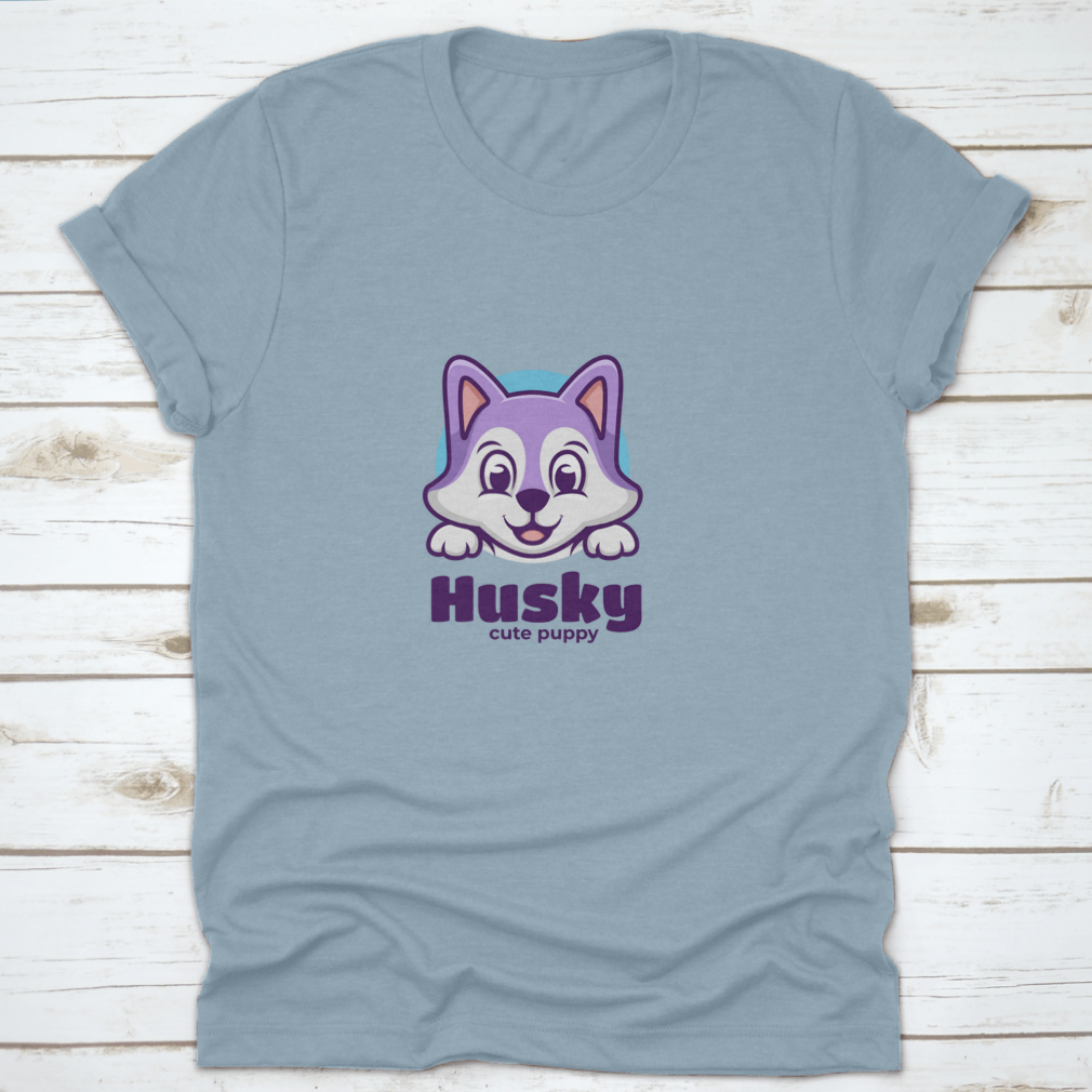 A cute kawaii illustration of a husky puppy, showcasing its playful and adorable features, perfect for graphic design and print.