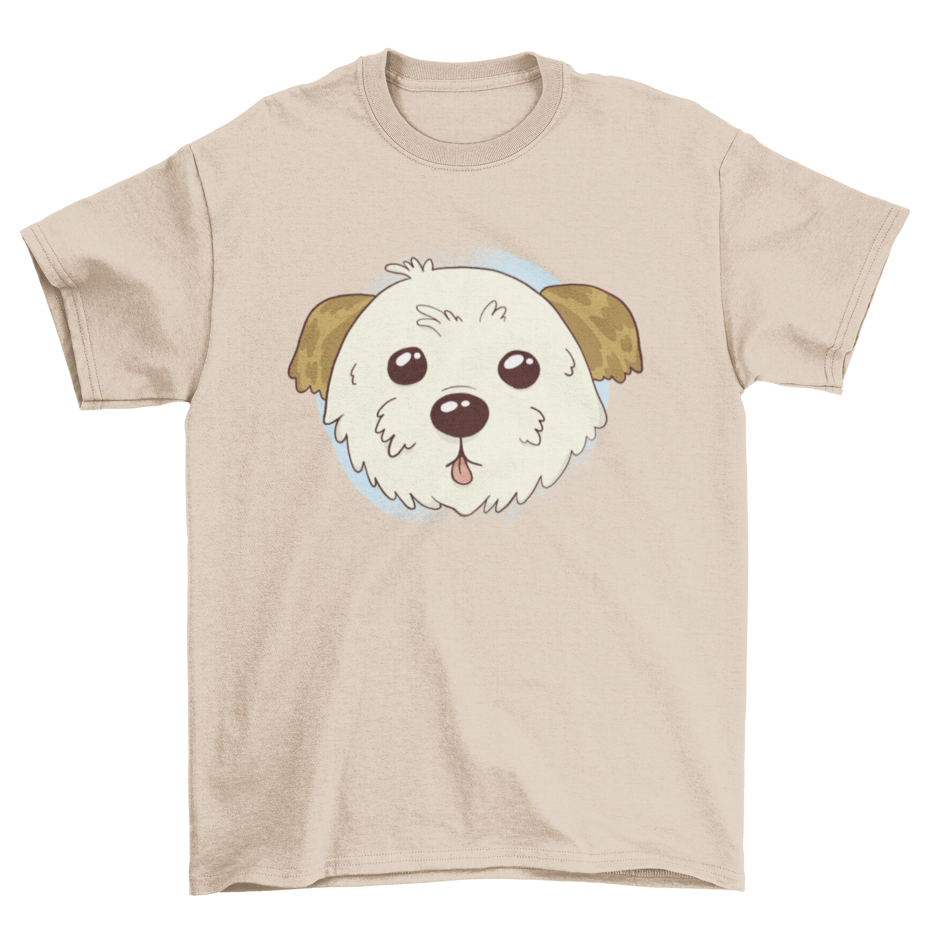 Illustration of a cute Morkie puppy with big eyes and a little tongue out, showcasing its playful and adorable nature.