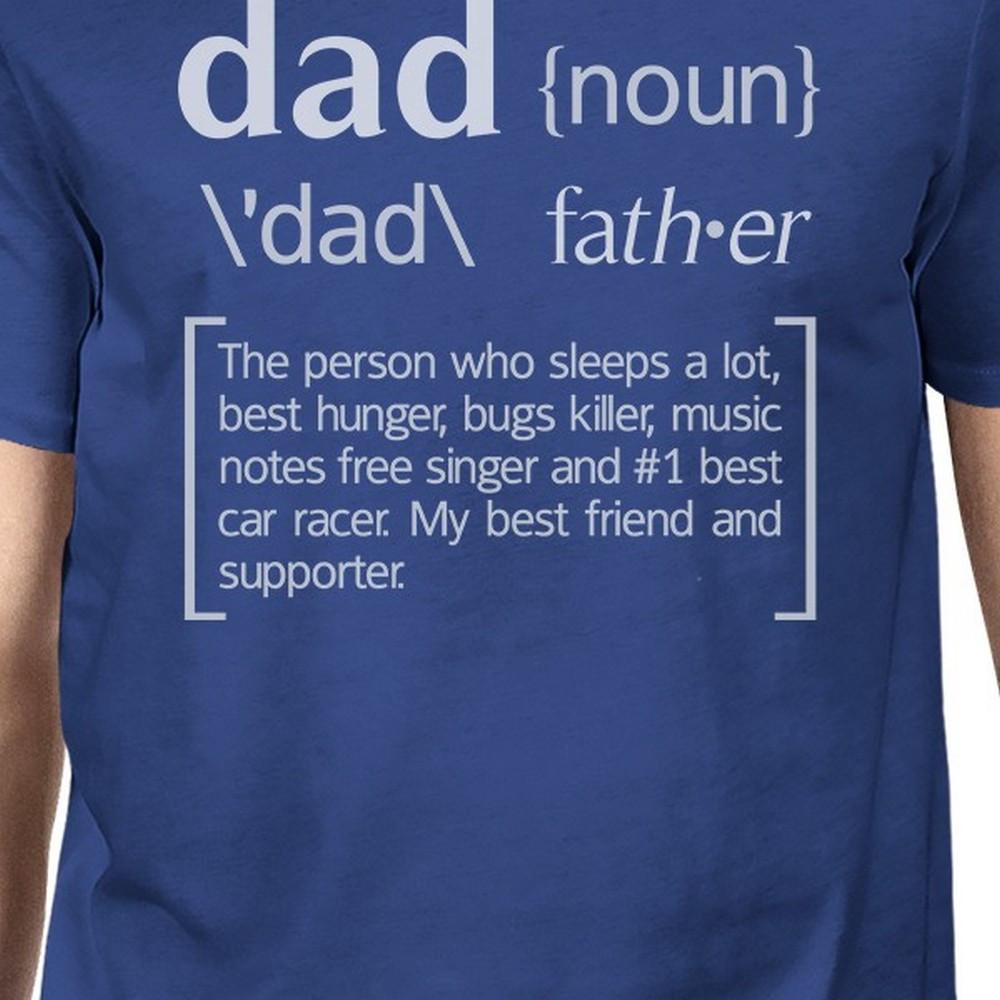 Dad Noun Men's Blue Funny Graphic T-Shirt featuring a humorous design, made from 100% ring spun cotton for comfort.