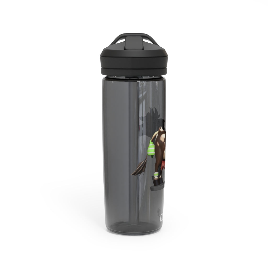 Dark Brown Cow CamelBak Eddy® Water Bottle in 20oz and 25oz sizes, showcasing its durable design and spill-proof features.