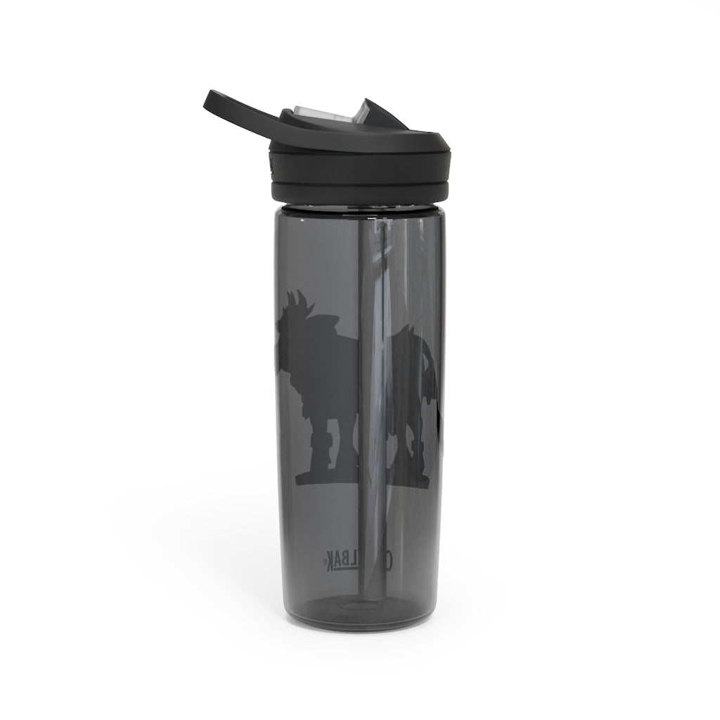 Dark Brown Cow CamelBak Eddy® Water Bottle in 20oz and 25oz sizes, showcasing its durable design and spill-proof features.