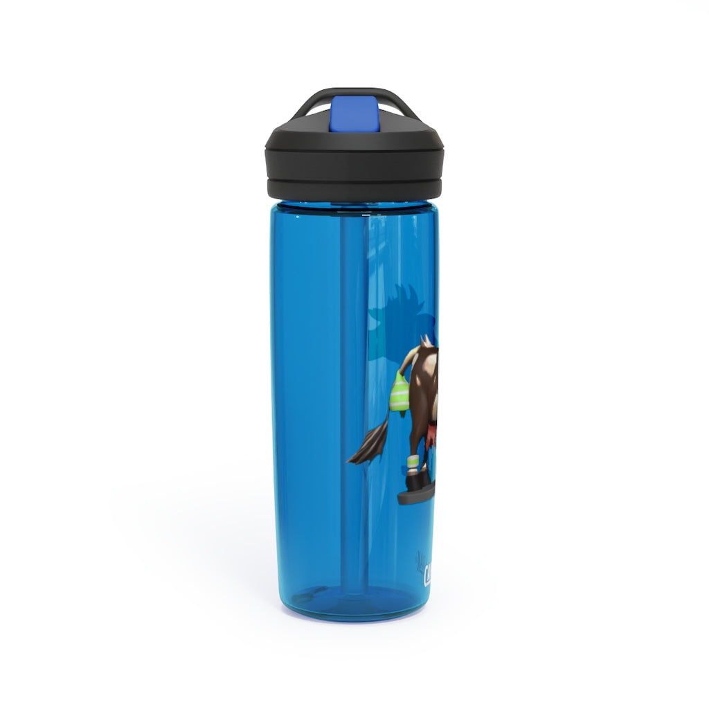 Dark Brown Cow CamelBak Eddy® Water Bottle in 20oz and 25oz sizes, showcasing its durable design and spill-proof features.
