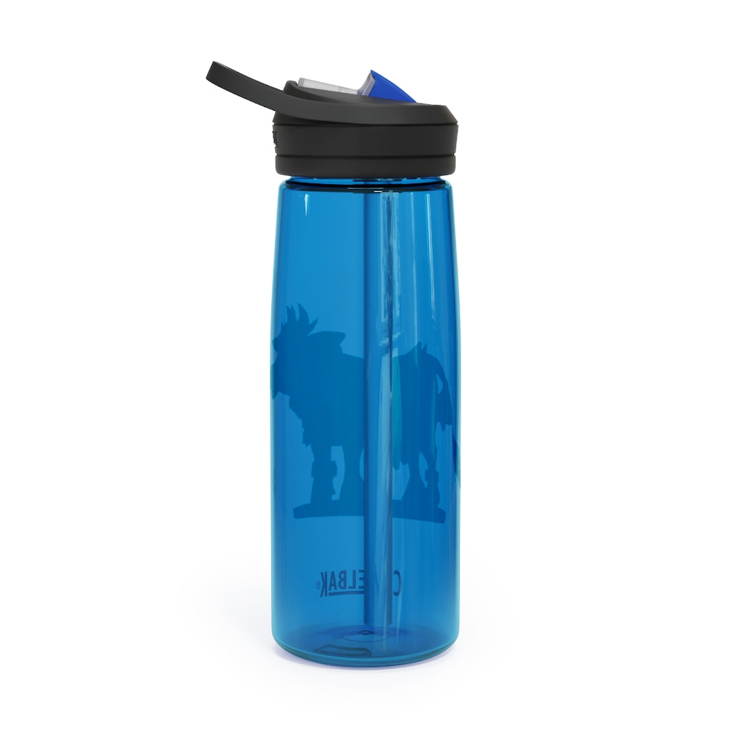 Dark Brown Cow CamelBak Eddy® Water Bottle in 20oz and 25oz sizes, showcasing its durable design and spill-proof features.