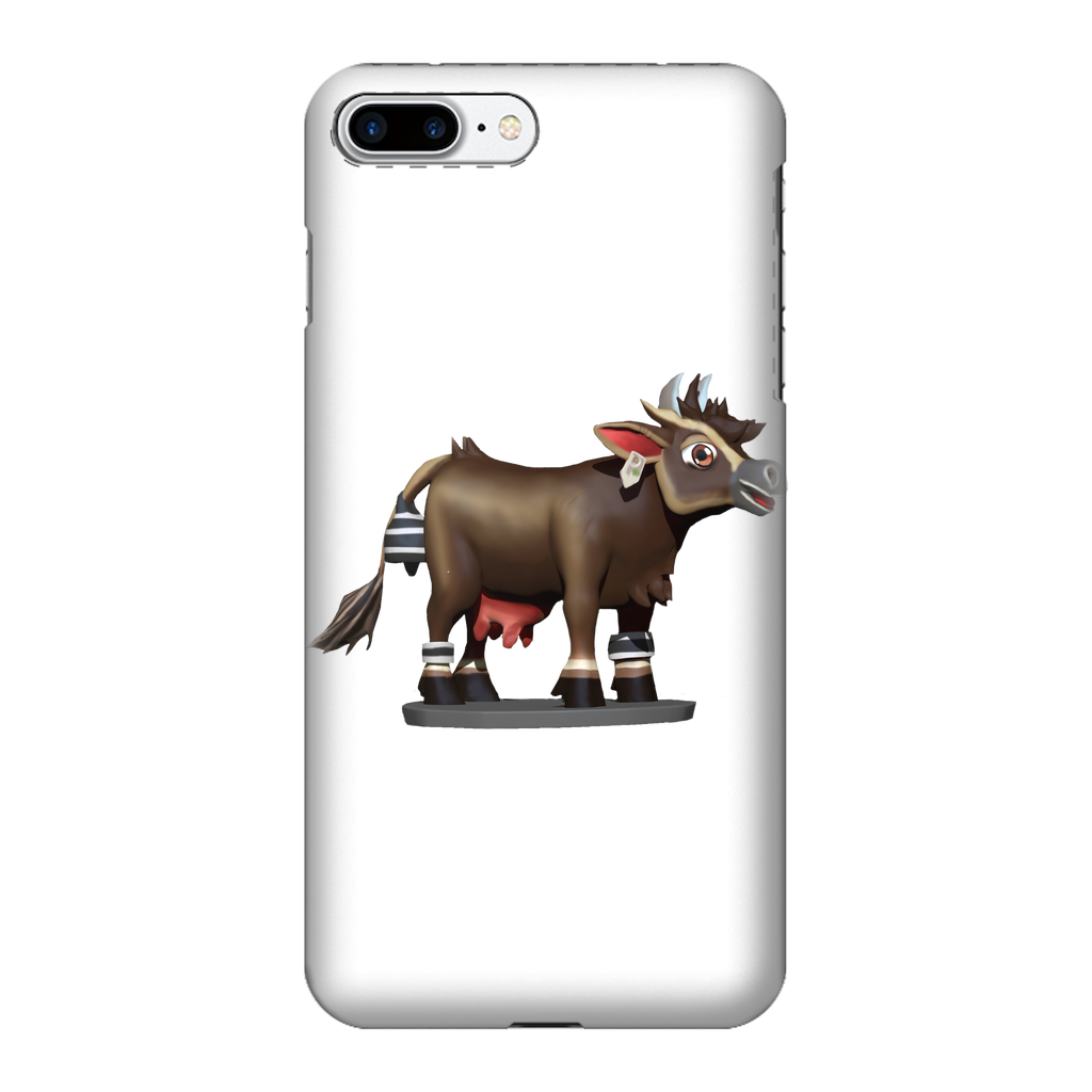 Dark Brown Cow Fully Printed Tough Phone Case showcasing a vibrant cow print design with dual-layer protection.
