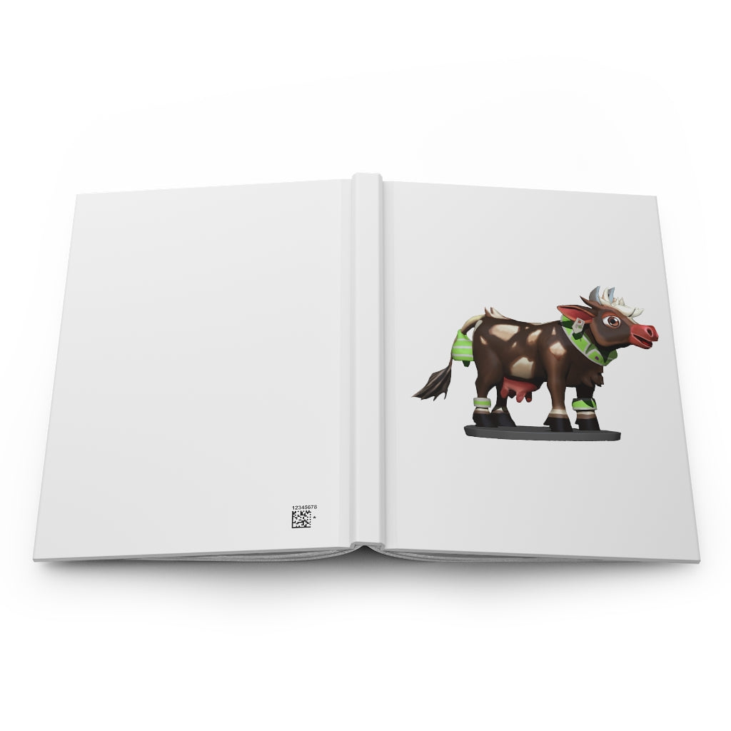 Dark Brown Cow Hardcover Journal with matte finish, customizable covers, and lined pages, perfect for journaling.