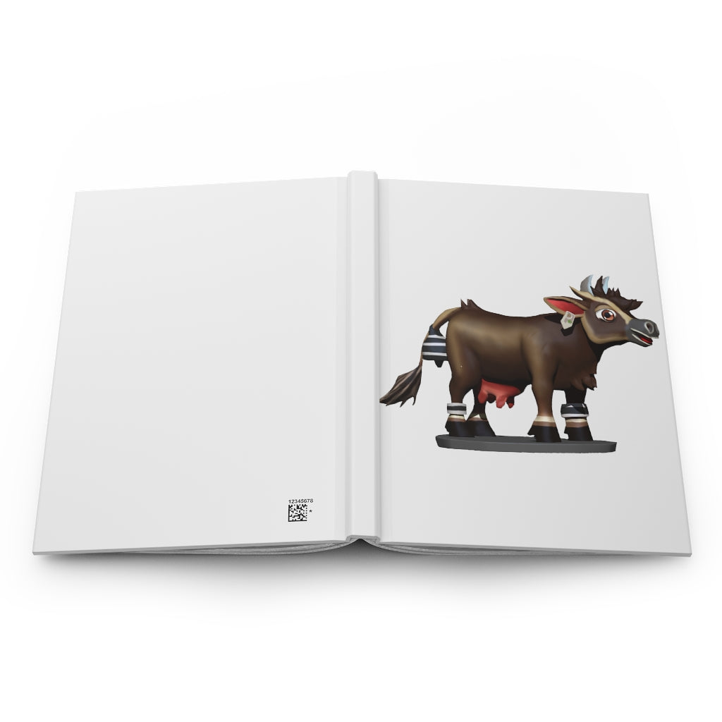 Dark Brown Cow Hardcover Journal with matte finish, customizable cover, and lined pages.