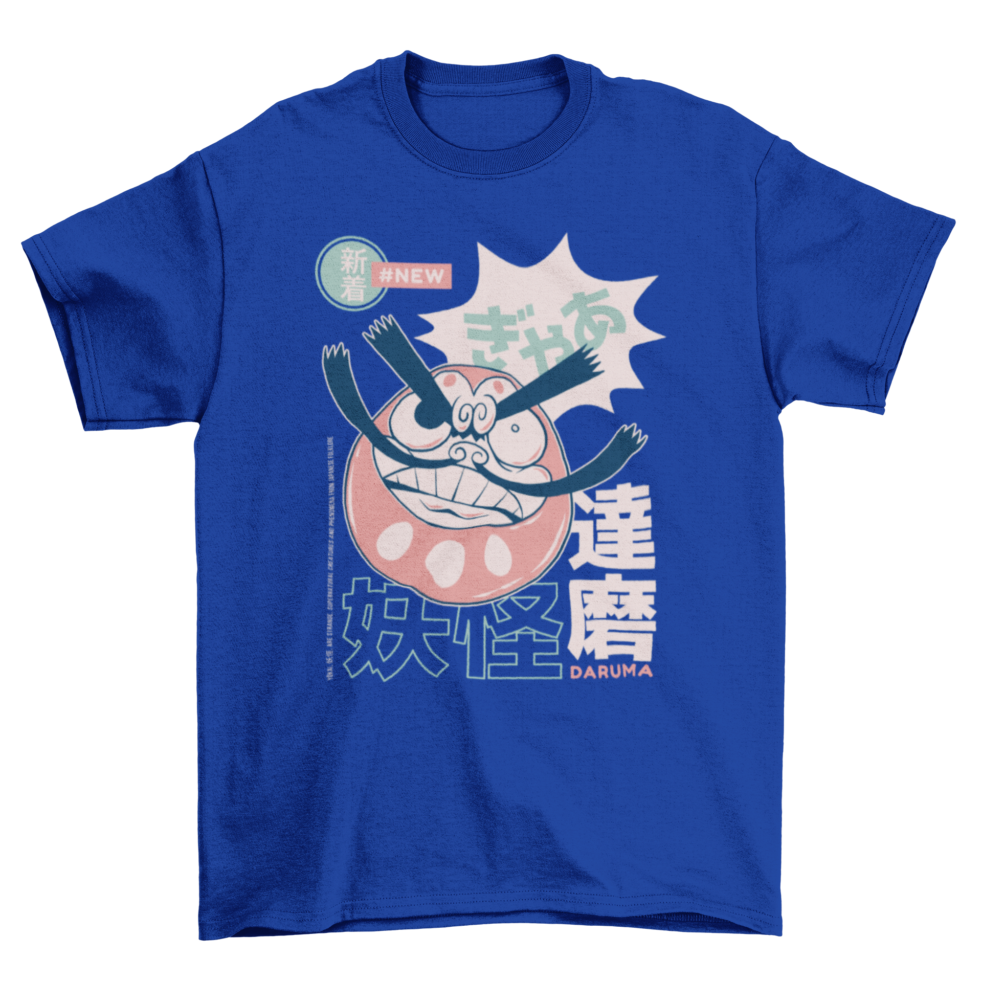Daruma Japanese Yokai T-shirt featuring a colorful design of a Daruma doll symbolizing good luck.