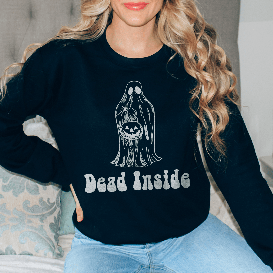 A stylish pair of Dead Inside sweats featuring unique artistic designs, made from a cozy cotton/poly fleece blend.