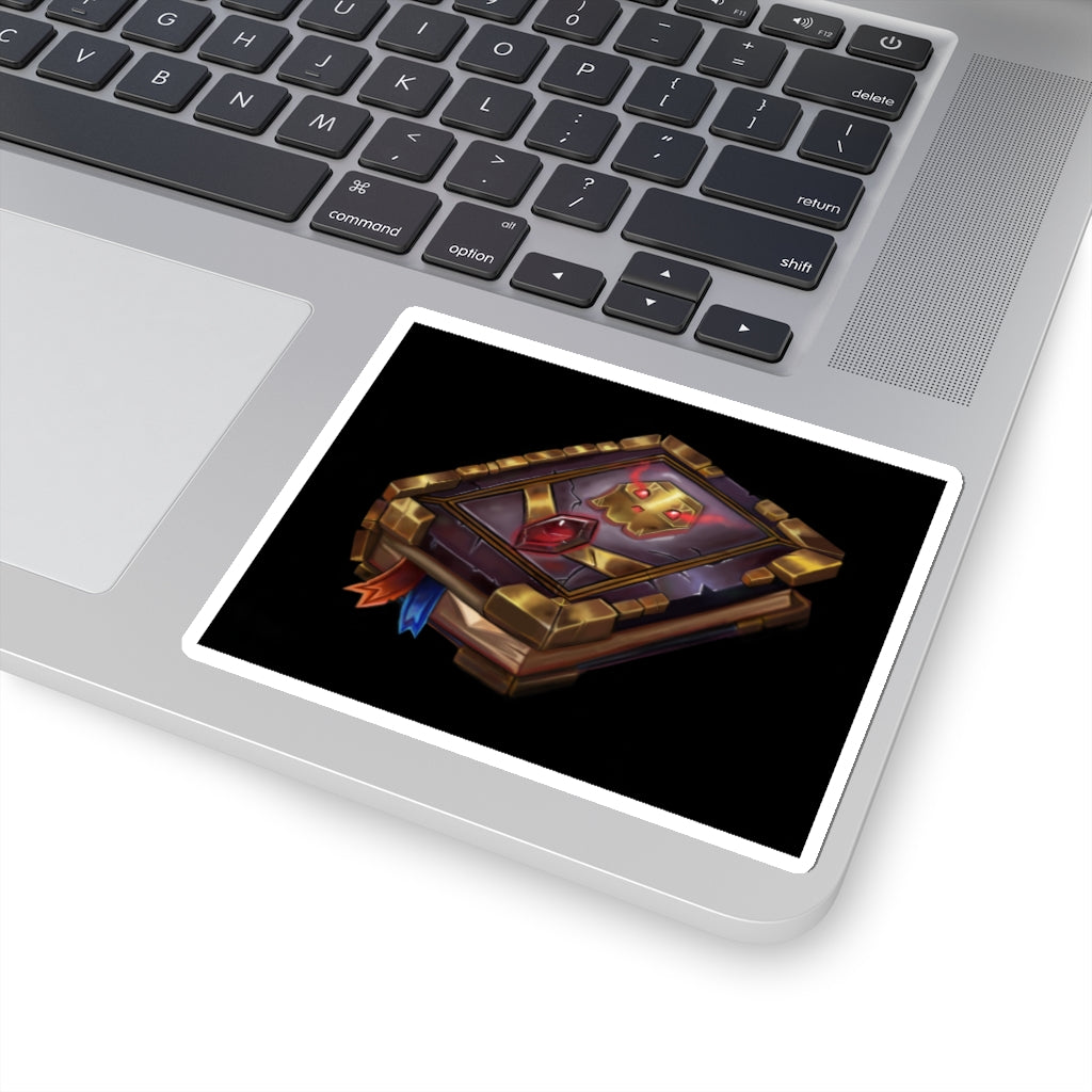 Death Spell Book Kiss-Cut Stickers in various shapes and sizes, showcasing intricate designs on white and transparent backgrounds.