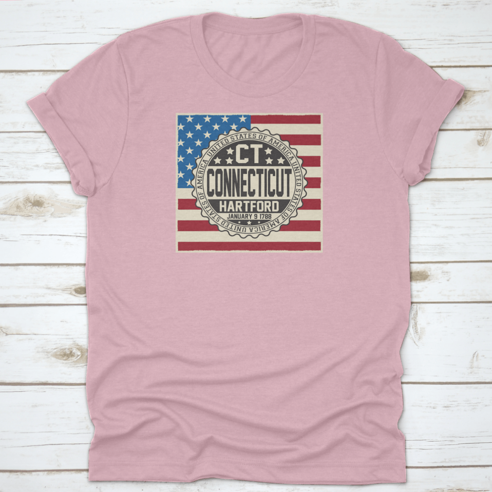 Decorative stamp showcasing 'United States Of America Ct Connecticut' with a classic design, perfect for collectors.