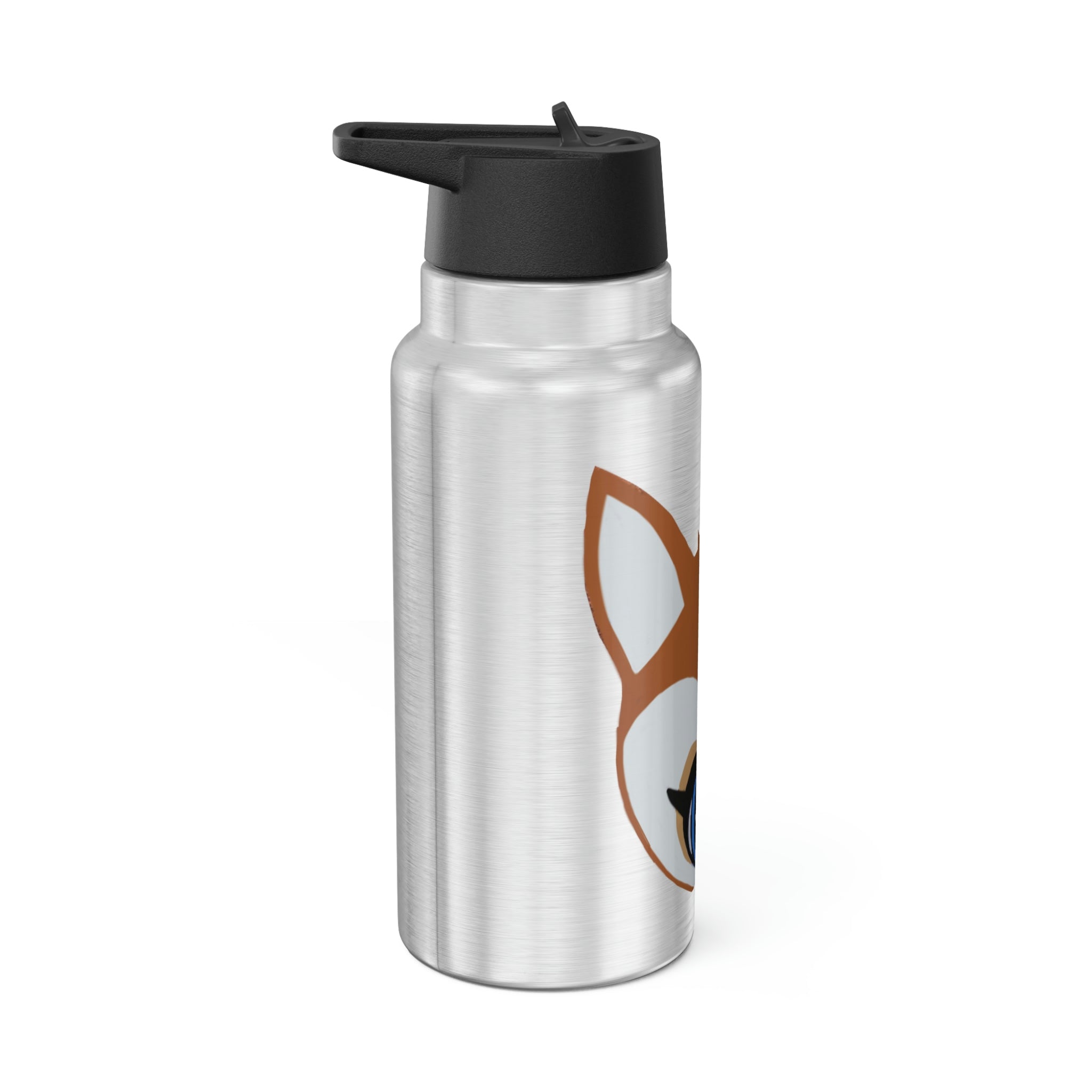 Deer Head Gator Tumbler, 32oz, stainless steel with a black cap and straw, featuring a customizable design.