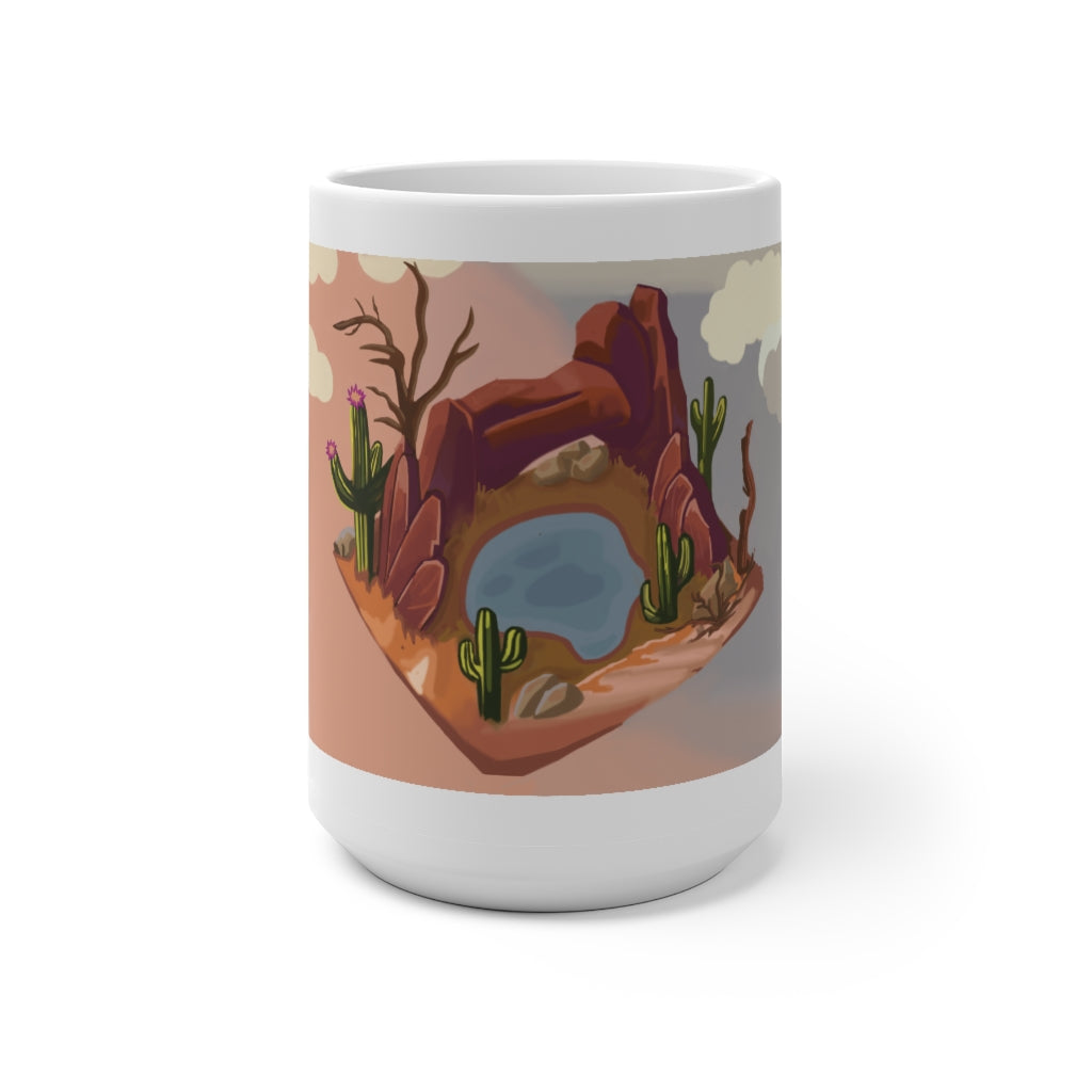 Desert Color Changing Mug showcasing its color-changing feature with a warm beverage inside.