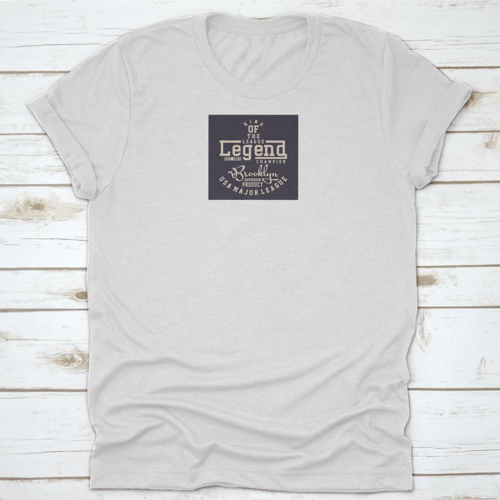 Design Alphabet and Numbers League Legend Champion T-Shirt, showcasing vibrant colors and a classic fit, made from 100% cotton.