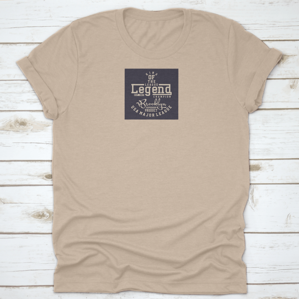 Design Alphabet and Numbers League Legend Champion T-Shirt, showcasing vibrant colors and a classic fit, made from 100% cotton.