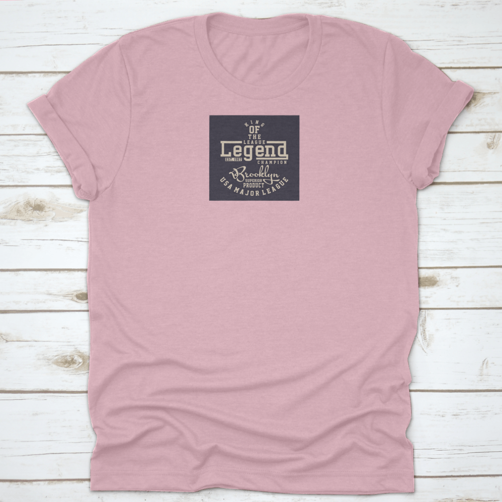 Design Alphabet and Numbers League Legend Champion T-Shirt, showcasing vibrant colors and a classic fit, made from 100% cotton.