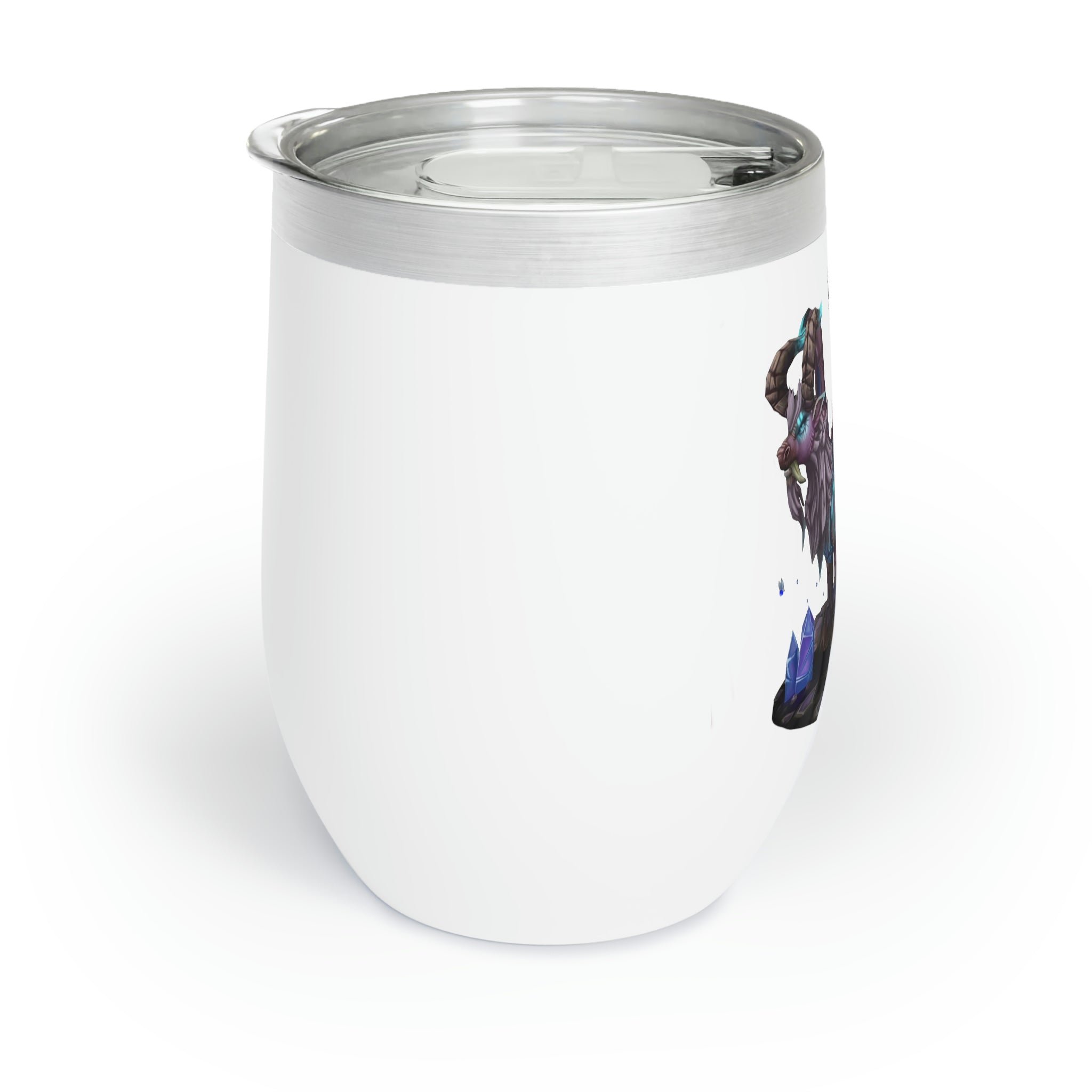 Deviant Dungeon Lurker Chill Wine Tumbler in stainless steel with a sleek design, perfect for personalized wine enjoyment.