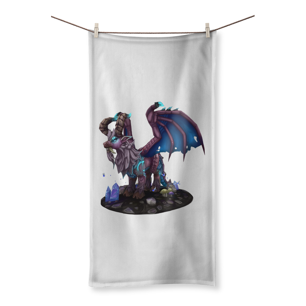Deviant Dungeon Lurker Sublimation All Over Towel featuring vibrant designs on one side and soft cotton backing on the other.