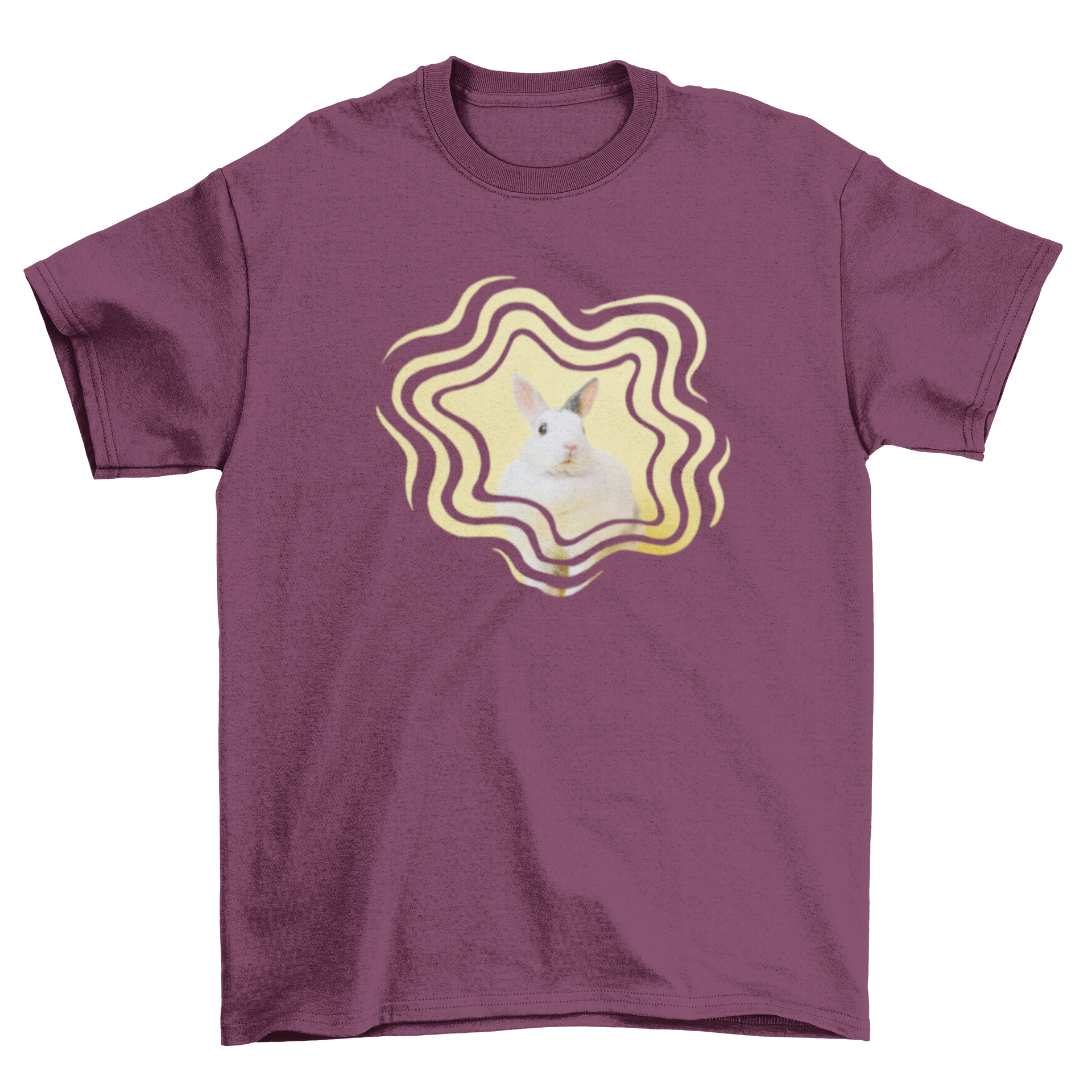 Distortion Scalable T-Shirt featuring customizable echo effect images in a stylish design.