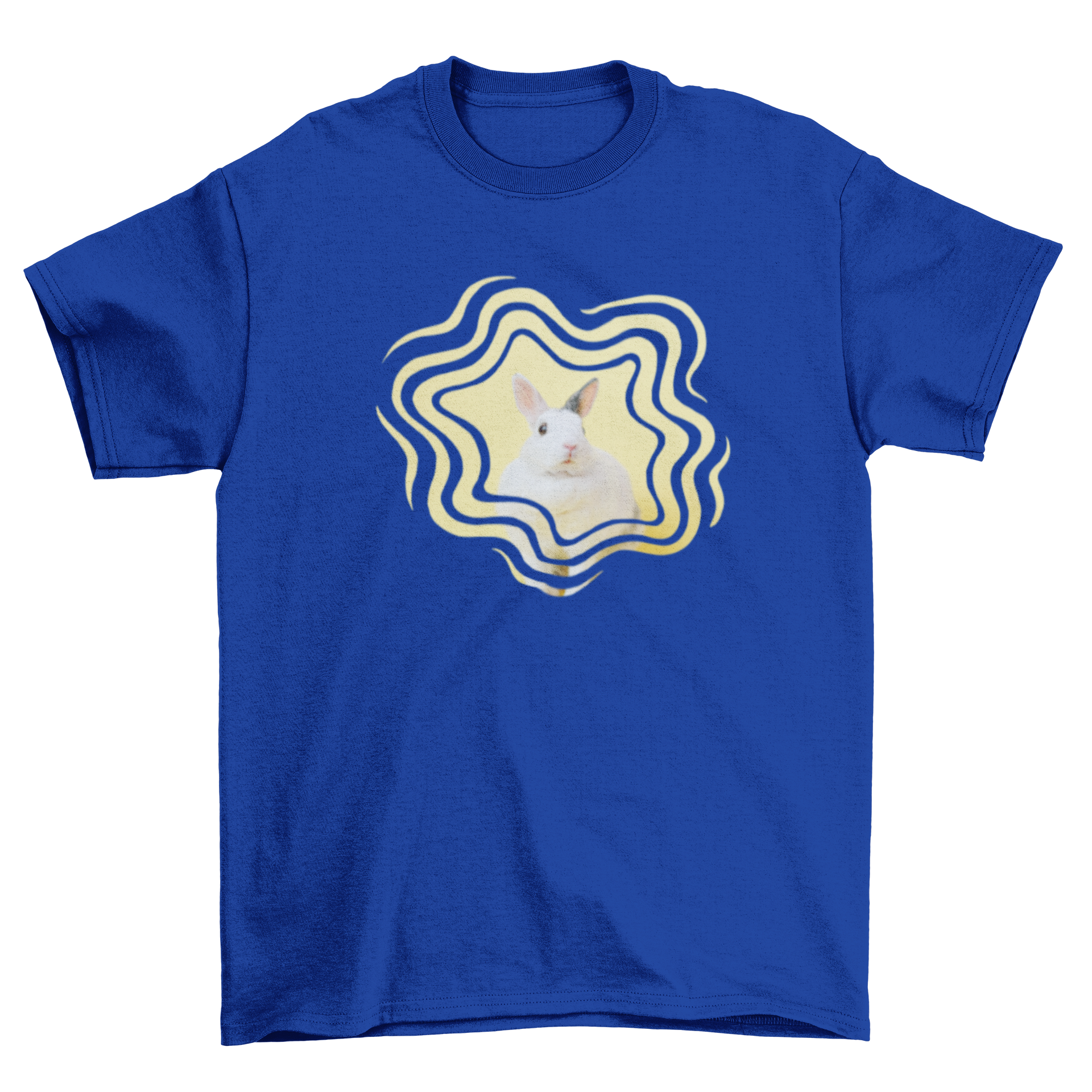Distortion Scalable T-Shirt featuring customizable echo effect images in a stylish design.