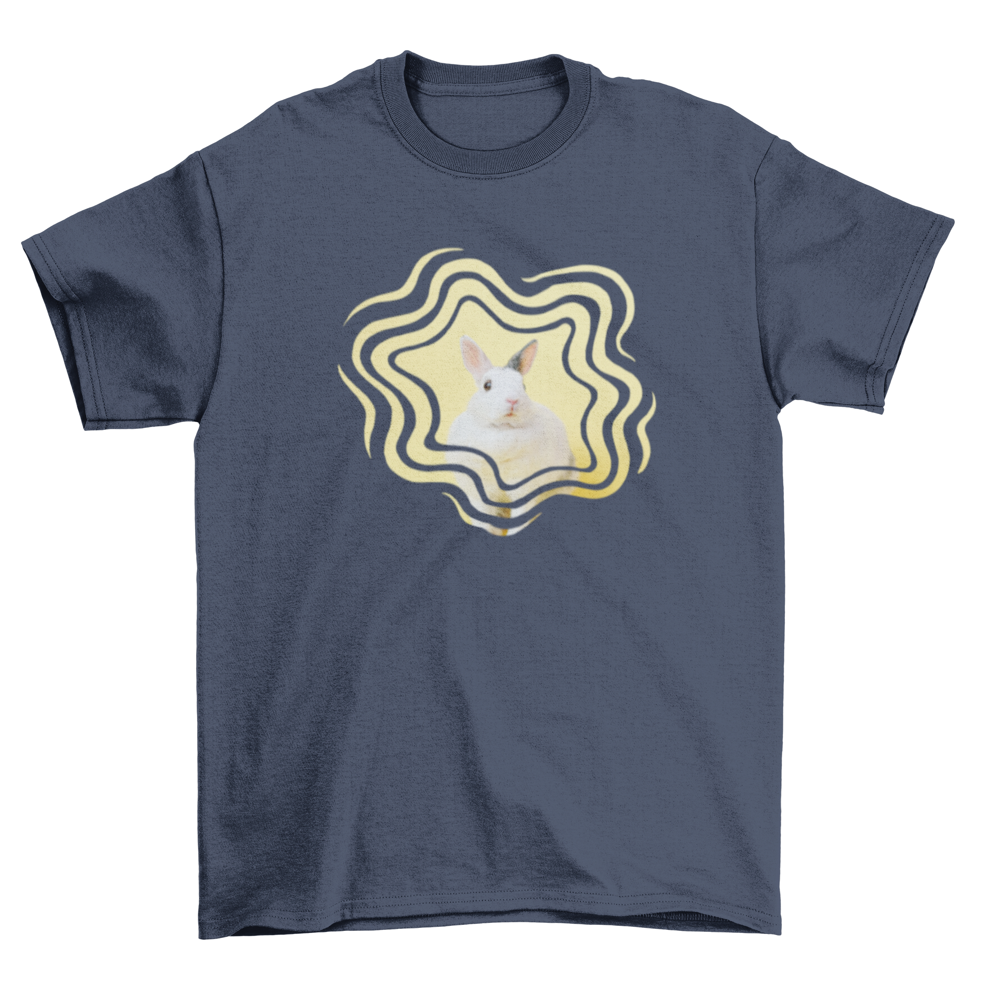 Distortion Scalable T-Shirt featuring customizable echo effect images in a stylish design.