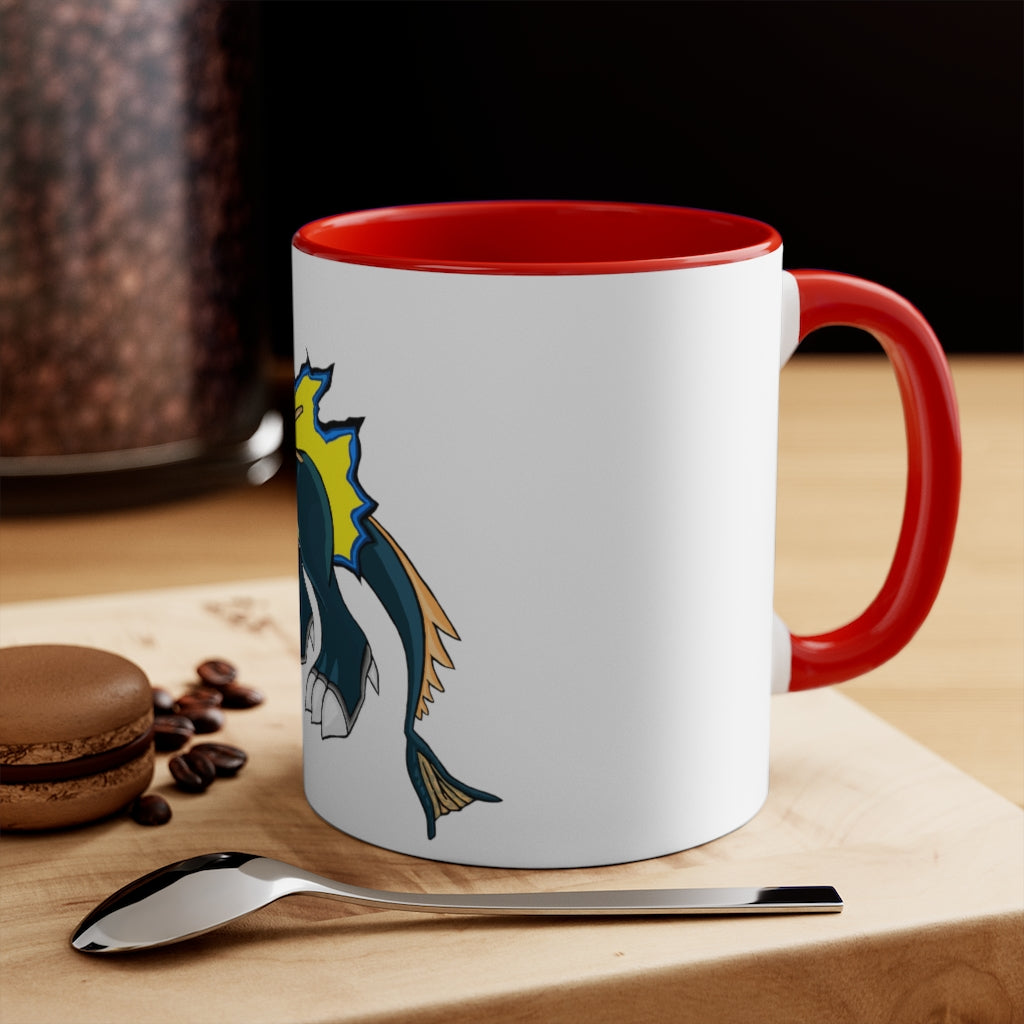 Doffis Accent Mug showcasing a two-tone design with a white exterior and a colored interior, available in red, pink, and black options.