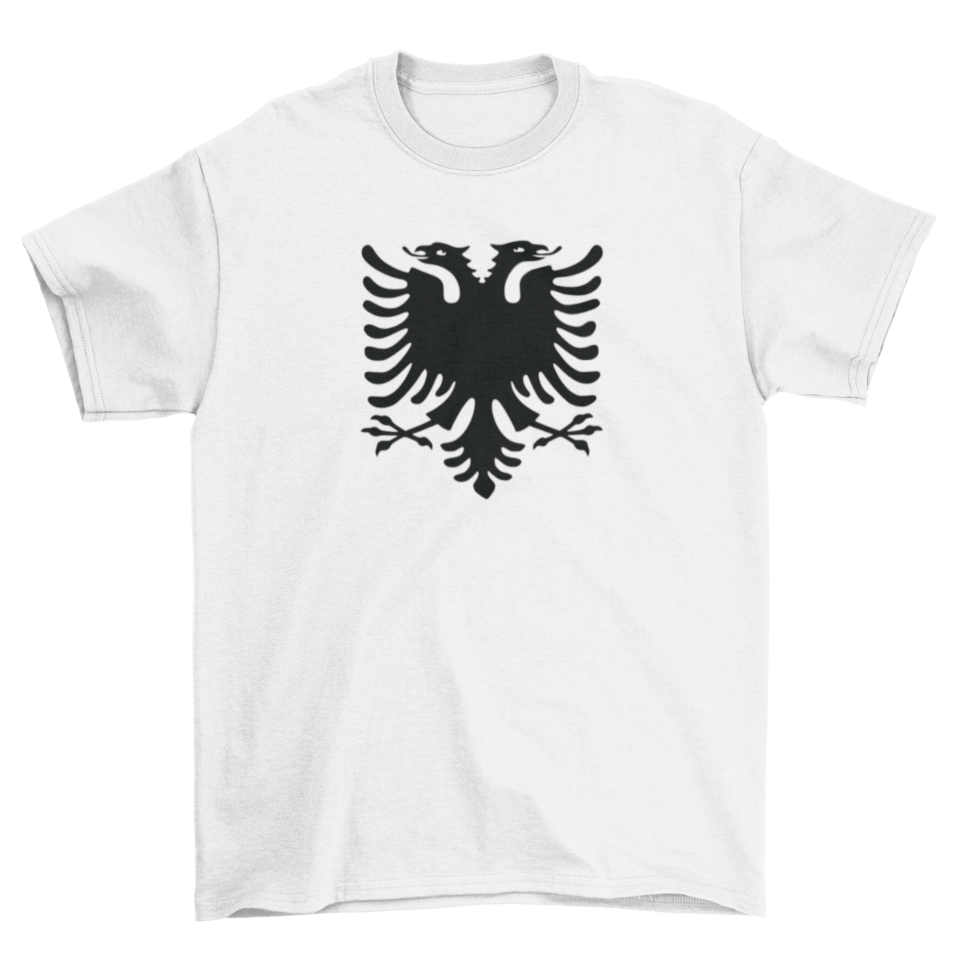 A stylish double-headed eagle t-shirt featuring an intricate illustration of the Albanian double-headed eagle on a soft cotton fabric.