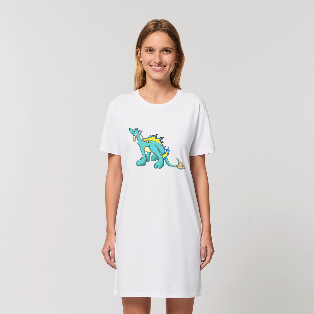 Doudro Organic T-Shirt Dress in various colors, showcasing its soft fabric and stylish design.