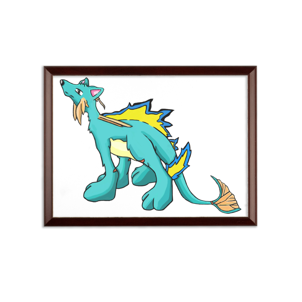 Doudro Sublimation Wall Plaque with brown wooden frame and white printable surface, showcasing customizable design options.