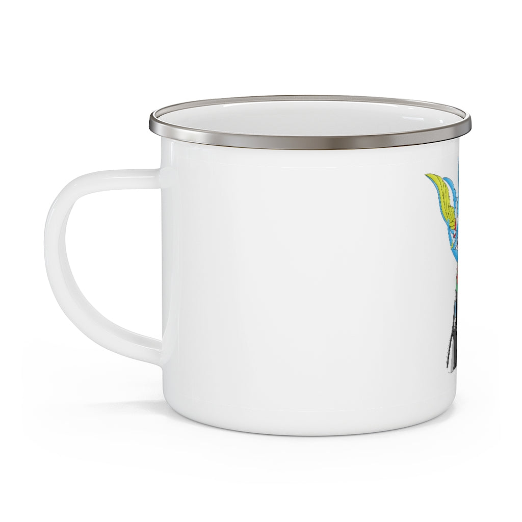 Dragigas Enamel Camping Mug with a stylish design, featuring a C-handle and rounded corners, perfect for outdoor adventures.