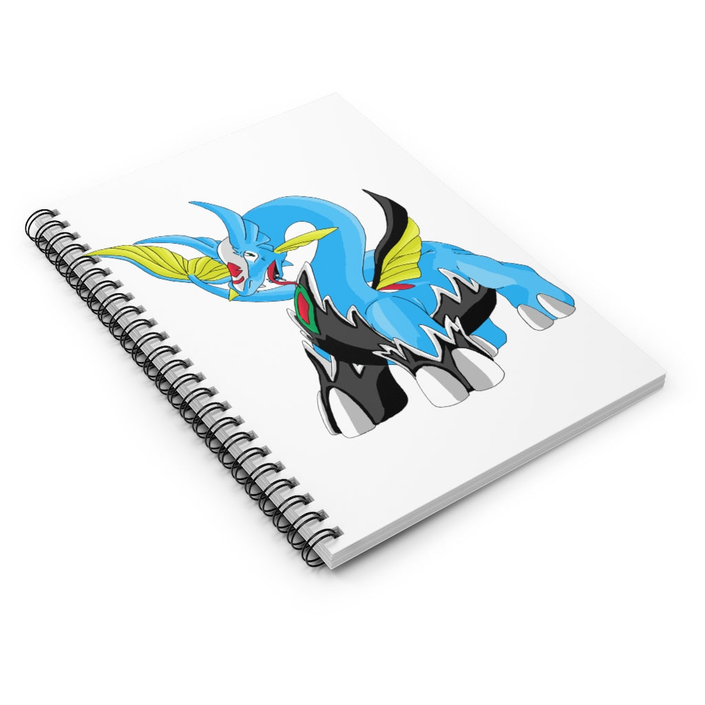 Dragigas Spiral Notebook featuring a colorful printed front cover and black back cover, ideal for notes and lists.