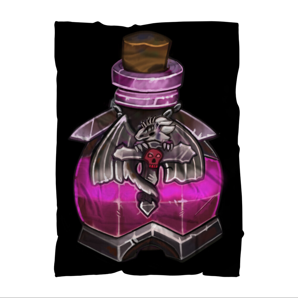 Dragon Potion Sublimation Throw Blanket featuring vibrant colors and soft polar fleece fabric, perfect for cozying up.