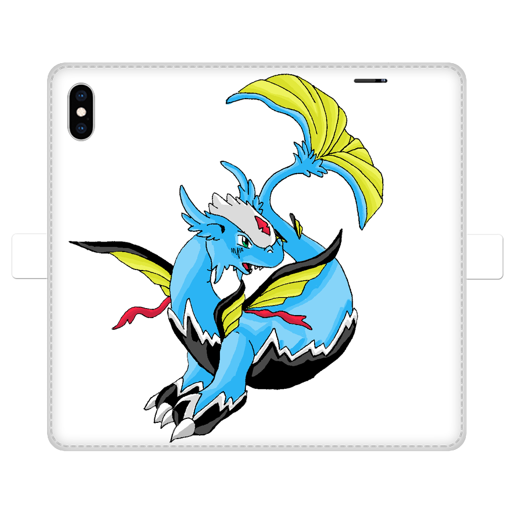 Dragonir Fully Printed Wallet Case featuring vibrant designs, magnetic closure, and faux leather material, suitable for iPhone and Samsung models.