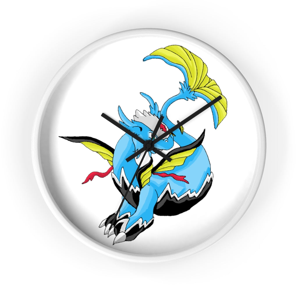 Dragonir Wall Clock featuring a wooden frame and plexiglass face, designed for indoor use with a silent mechanism.