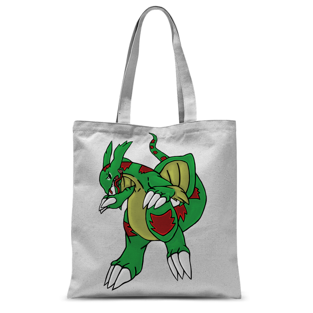 Draggor Classic Sublimation Tote Bag in vibrant colors, showcasing its spacious design and customizable front and rear.