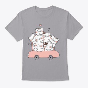 A cute cat character sitting in a pink pastel car, showcasing a whimsical design perfect for cat lovers.
