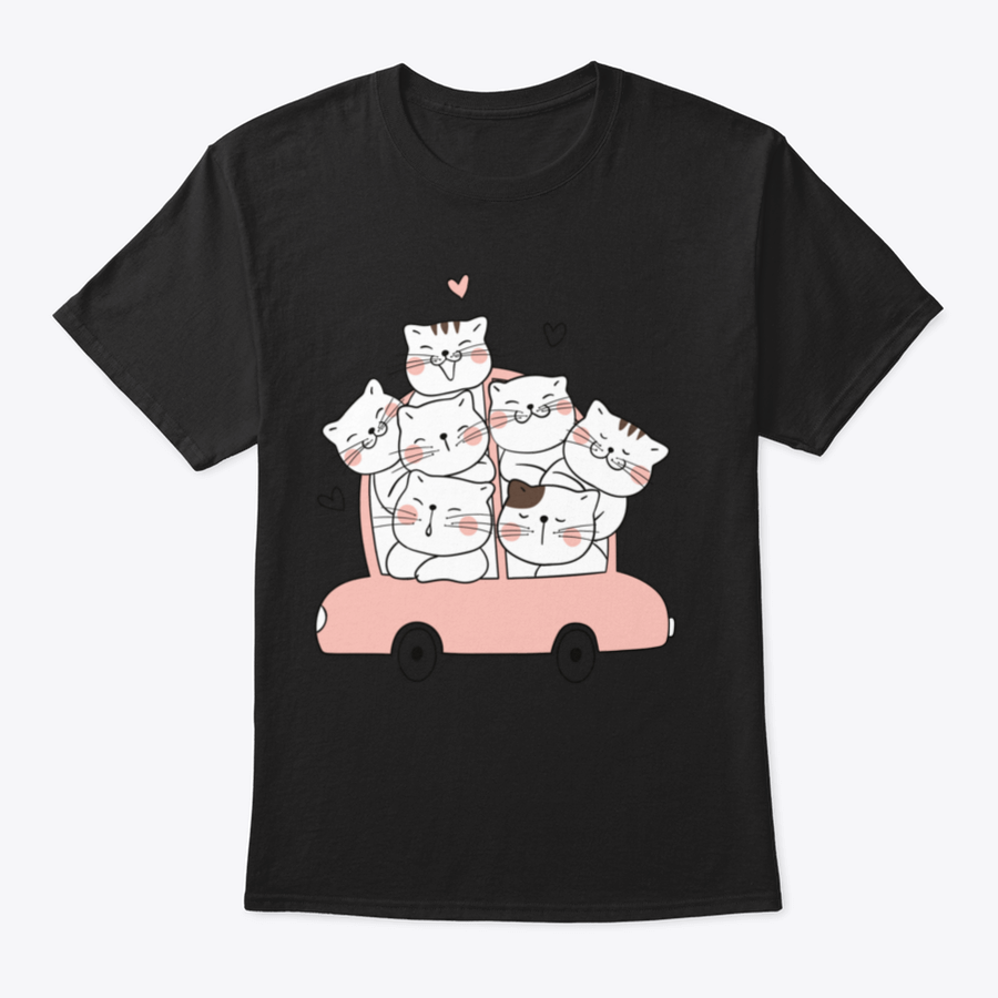 A cute cat character sitting in a pink pastel car, showcasing a whimsical design perfect for cat lovers.