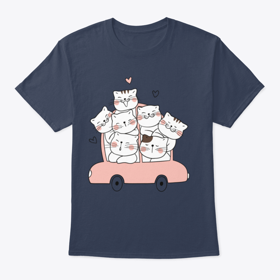 A cute cat character sitting in a pink pastel car, showcasing a whimsical design perfect for cat lovers.